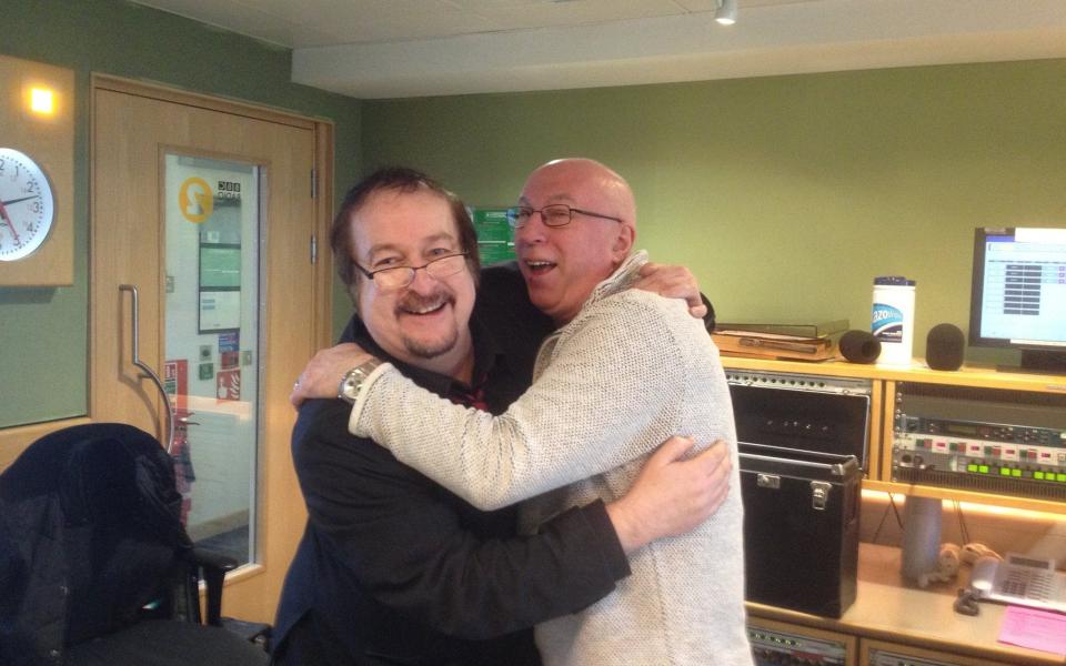 Bruce with fellow presenter Steve Wright, who died last month