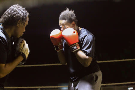 Arafat Abkar, 22, practises boxing at the Nile Club in Khartoum, Sudan May 9, 2016. REUTERS/Mohamed Nureldin Abdallah