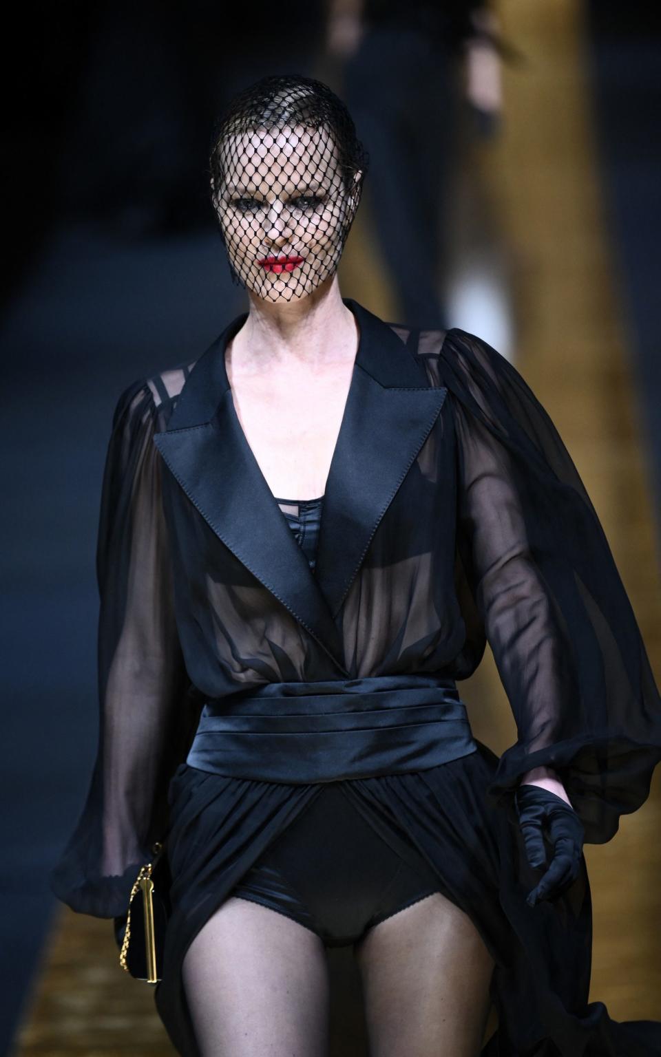 Supermodel Eva Herzigova walks the runway during the Dolce & Gabanna collection, Feb 24 2024