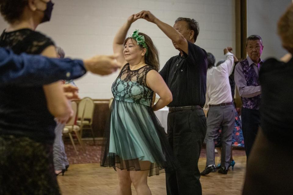 Hattie Peng dances with a partner.