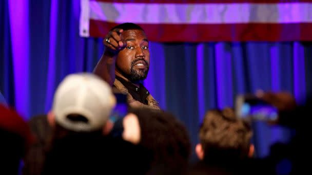 PHOTO: Kanye West holds his first rally in support of his presidential bid in North Charleston, South Carolina, July 19, 2020. (Randall Hill/Reuters, FILE)