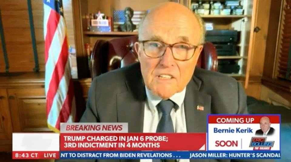 Rudy Giuliani flips out over Trump indictment (Newsmax)