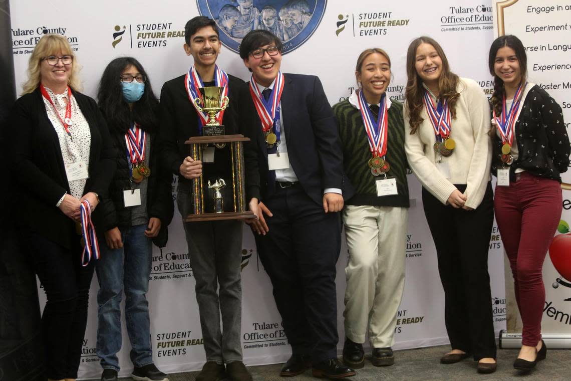 With a total score of 28,013.9, Harmony Magnet Academy took home the top small school trophy as well as the overall champion trophy winning the rights to represent Tulare County at the state championship in March. .