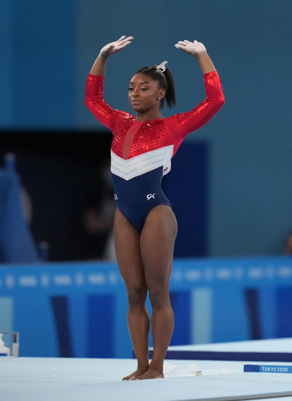 <p>On July 27, Biles unexpectedly bowed out of the women's gymnastics team all-around final after her first apparatus.</p> <p>In her opening rotation on vault, the star opted out of an expected Amanar mid-air, chose a Yurchenko one-and-a-half twist instead, and made a large hop forward on her landing.</p> <p>Afterward, Biles — who was originally set to compete on bars in the second rotation — surprised everyone by walking off the competition floor with her coach Cecile Canqueteau-Landi. Biles would return to the floor a few minutes later, without grips. She then put on her warmup ensemble.</p> <p>She was replaced by Chiles, who had mere minutes of a warning. For the three remaining apparatuses, Biles was seen cheering and supporting her teammates after telling them that she would not be moving forward in the competition.</p>