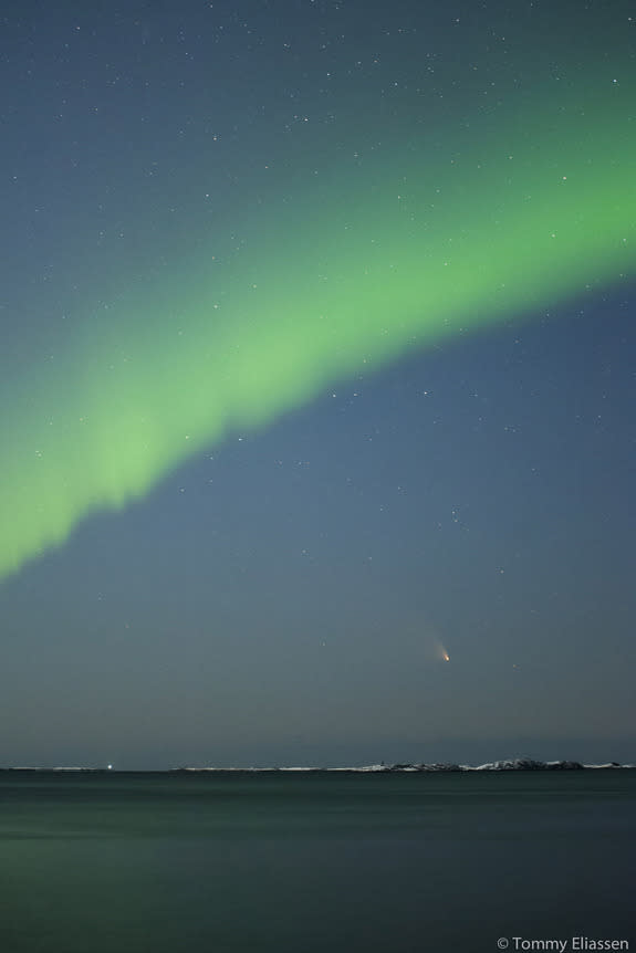 Space photographer Tommy Eliassen took this amazing photo of the Comet Pan-STARRS and northern lights from Meløy, Nordland, in Norway on March 19, 2013.