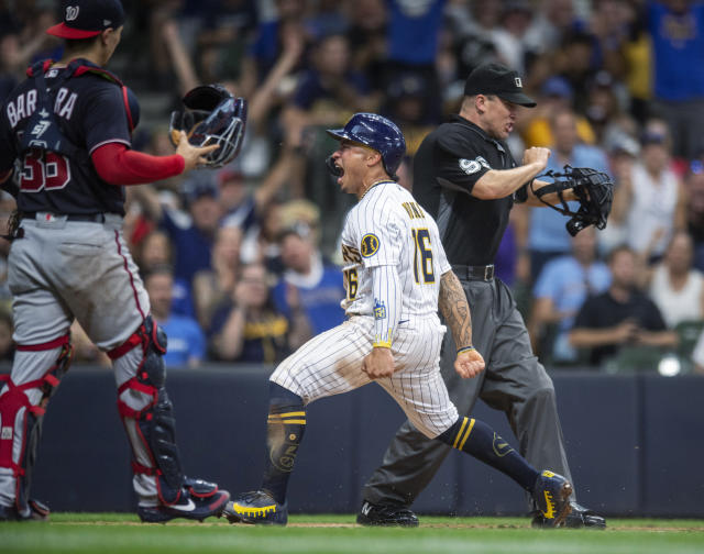 Kolten Wong's eighth-inning double saves Brewers from being no-hit