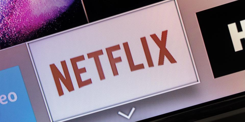 The Netflix app logo on a Samsung Smart TV.