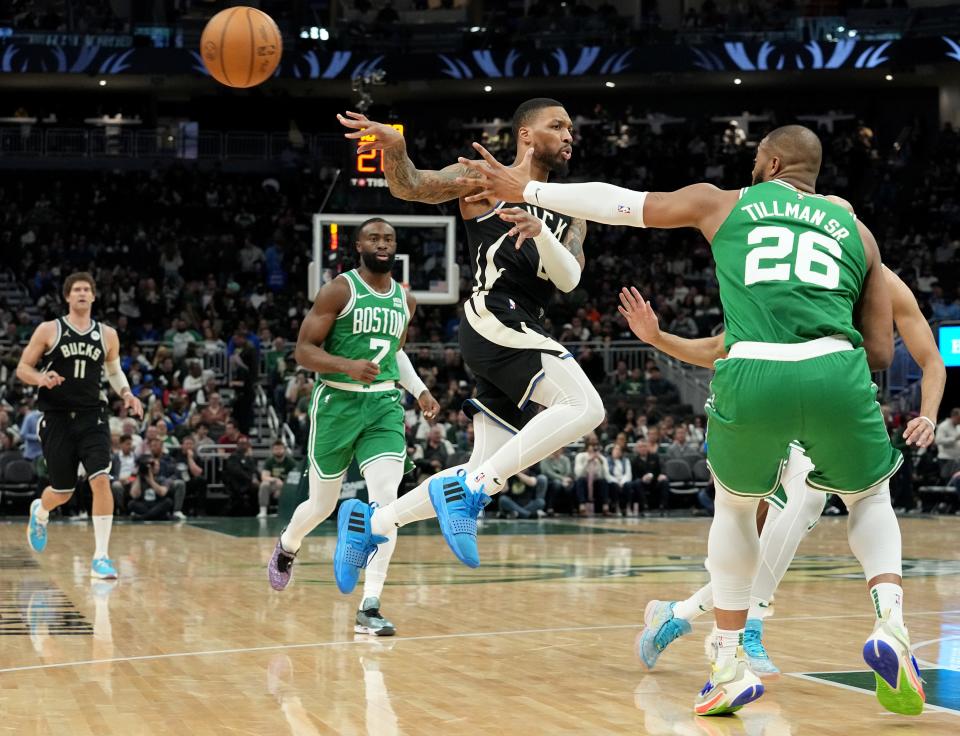 Guard Damian Lillard and the Bucks offense have been at their best this season when they're able to push the pace after pulling down rebounds or forcing turnovers while on defense.