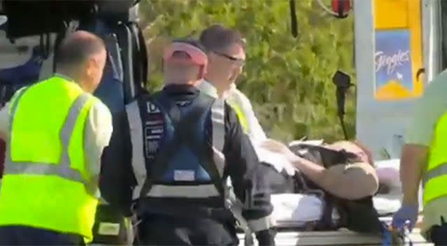 The man has since been transported to hospital. Source: 7 News.