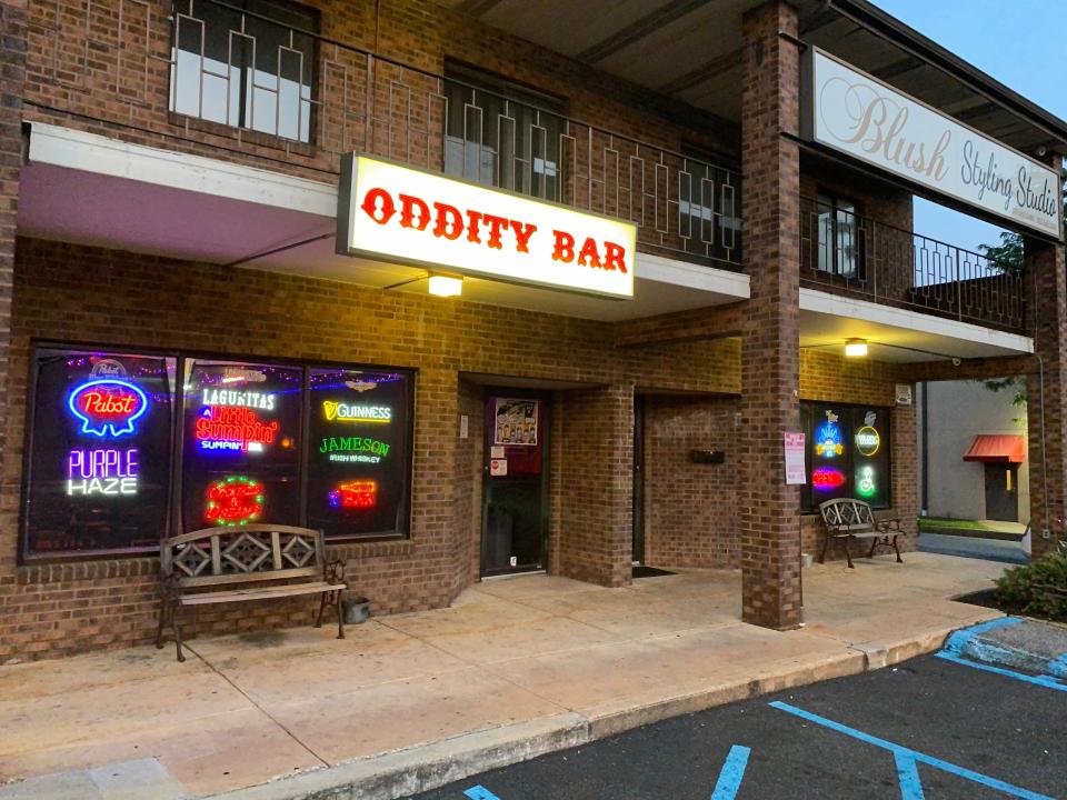 Oddity Bar on Greenhill Avenue in Wilmington on Wednesday evening, where a doorman called a customer an anti-gay slur at a concert last week.