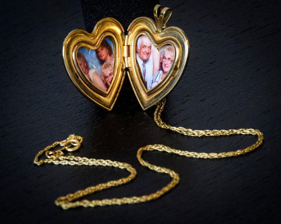 The locket Sarah Curtiss found about two years ago is seen Thursday.