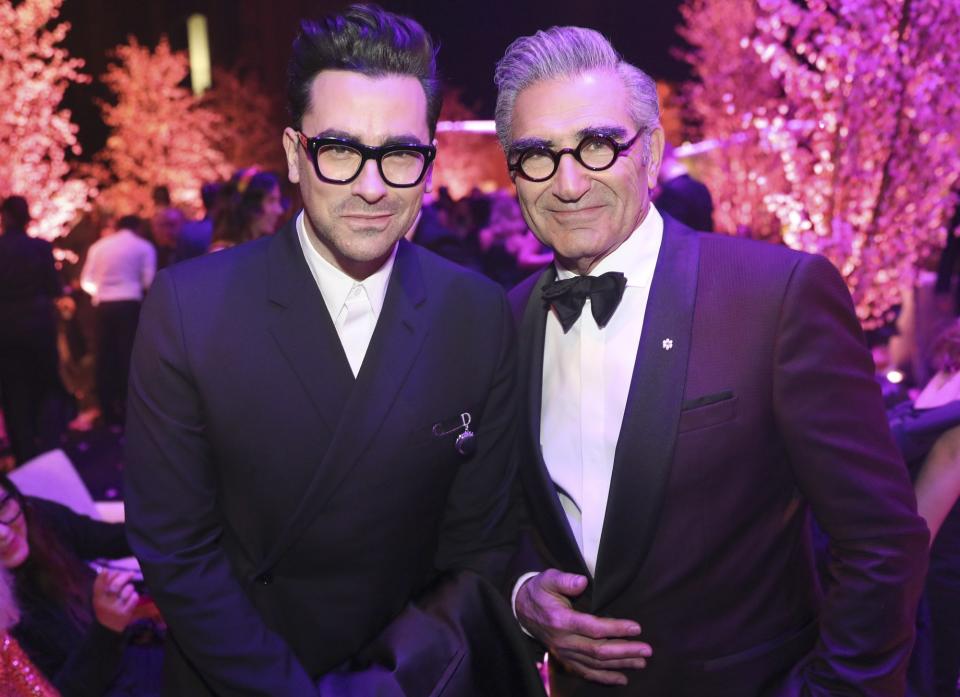 Dan and Eugene Levy also bring some father-son representation to the after-party. 