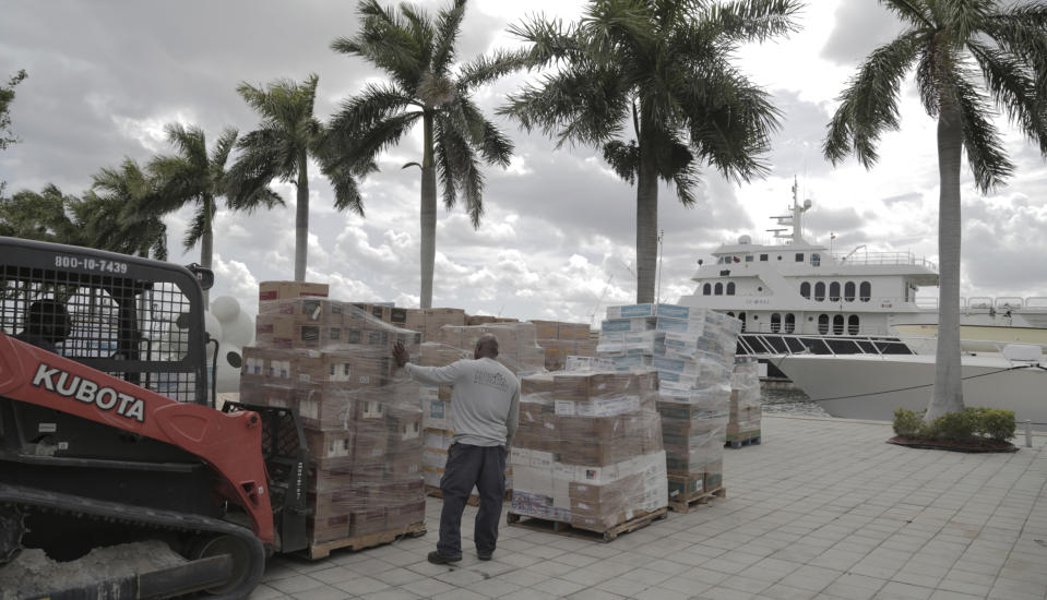 The Globe, docked in Ft. Lauderdale waiting to be loaded with supplies for the victims of Hurricane Dorian in the Bahamas. Chef José Andres' World Central Kitchens is loading up the vessel with the supplies for the victims of Hurricane Dorian that devastated the Bahamas.(Jose A. Iglesias/Miami Herald via AP)