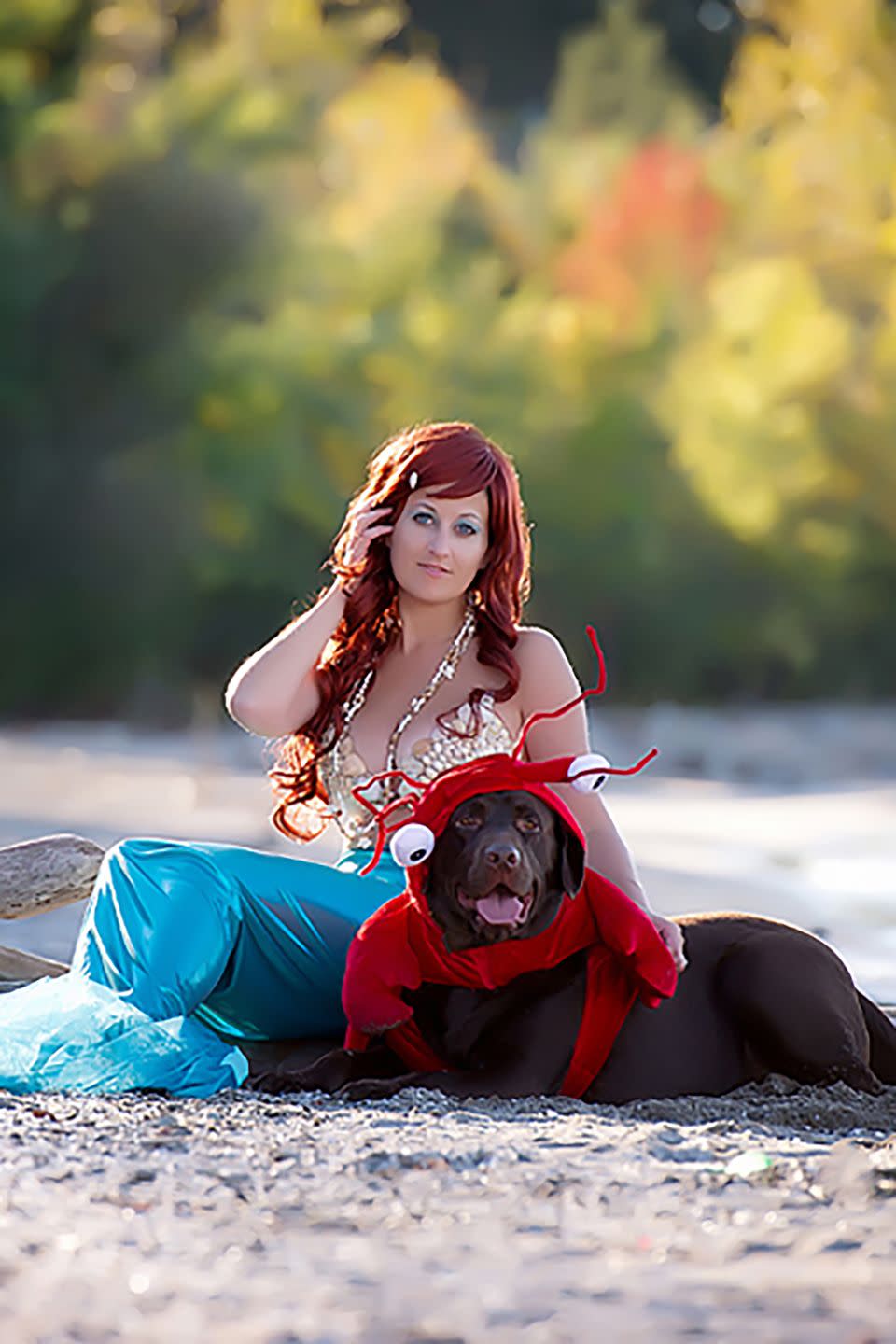 9) Sebastian and Ariel Dog and Owner Costumes