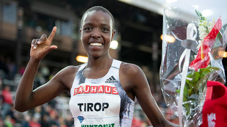 World record holder Agnes Tirop was found stabbed to death at her home in Kenya. Pic: Getty