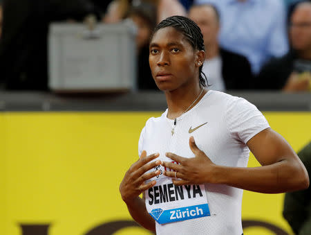 FILE PHOTO: Athletics - Diamond League - Letzigrund Stadium, Zurich, Switzerland - August 30, 2018 Caster Semenya of South Africa before the Women's 800m REUTERS/Arnd Wiegmann/File Photo