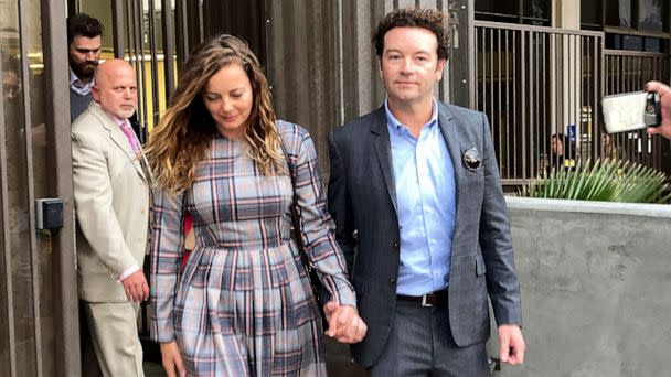 PHOTO: FILE - Actor Danny Masterson leaves Los Angeles superior Court with his wife Bijou Phillips after a judge declared a mistrial in his rape case in Los Angeles on Nov. 30, 2022. (Brian Melley/AP)