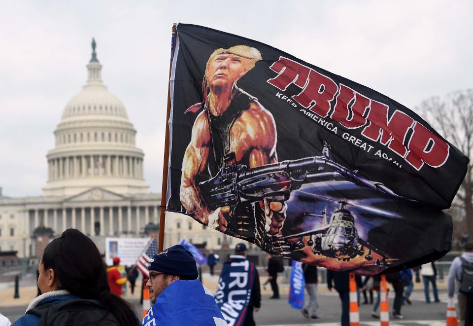 Protesters in front of the U.S. Capitol on Dec. 12, 2020.