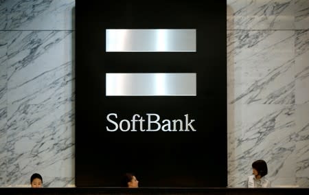 FILE PHOTO: Logo of SoftBank Group Corp is seen at the company's headquarters in Tokyo