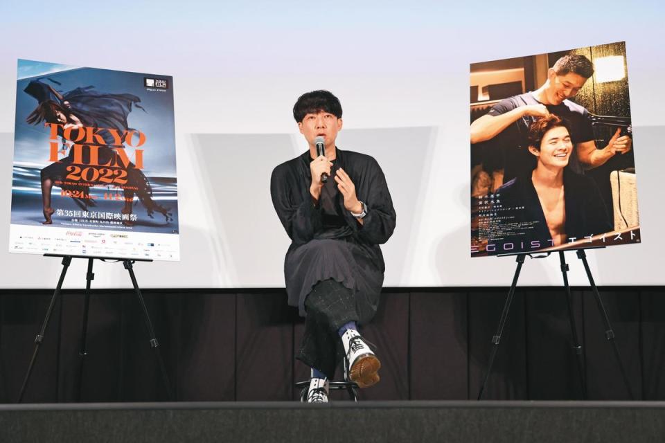 	《愛是自私》去年在第35屆東京國際影展世界首映，導演松永大司與影迷分享籌備過程。（東京國際影展提供）