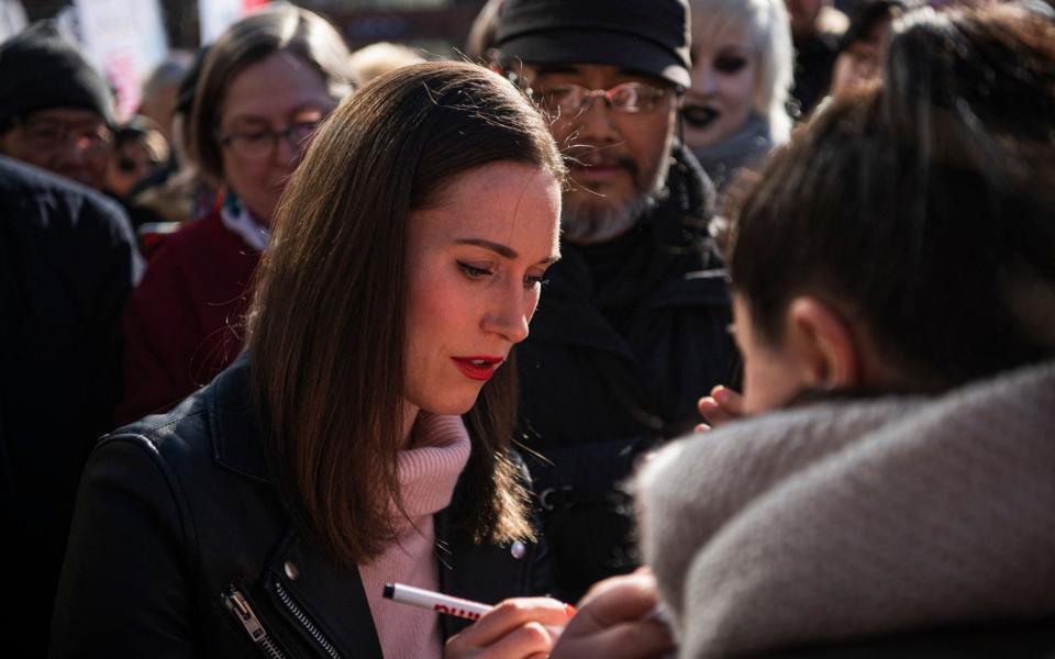 Ms Marin has enjoyed high popularity in Finland - JONATHAN NACKSTRAND/AFP