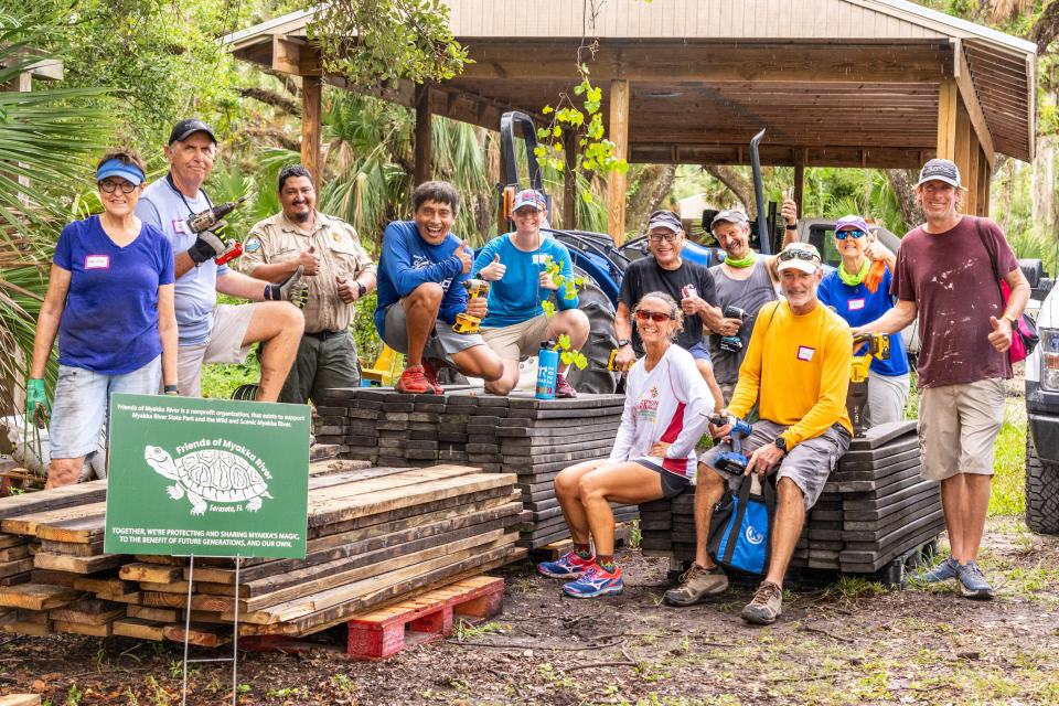 Friends of Myakka River's "super friends" recently completed a project salvaging materials from the park’s birdwalk that was damaged by Hurricane Ian.