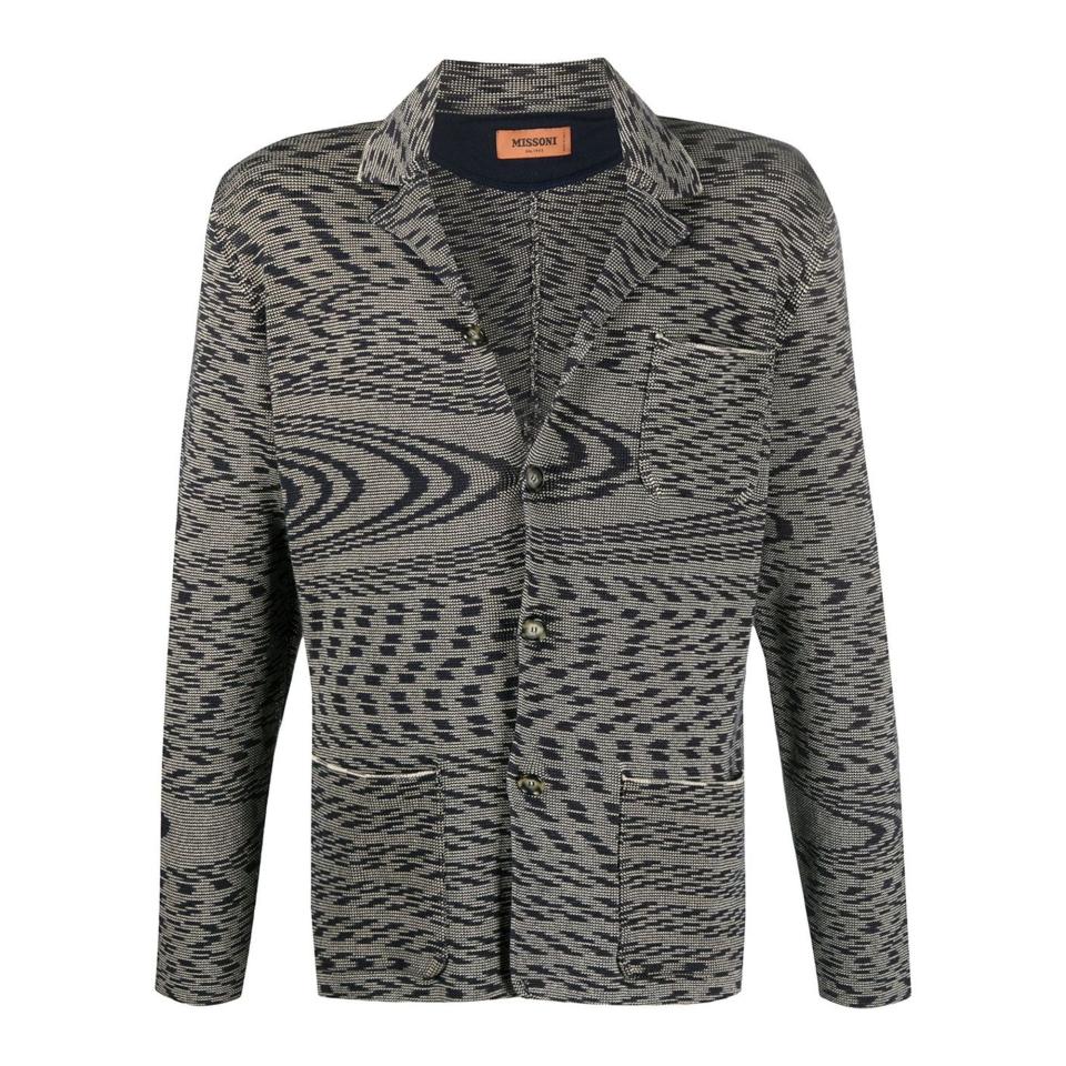 Abstract Patterned Knitted Blazer
