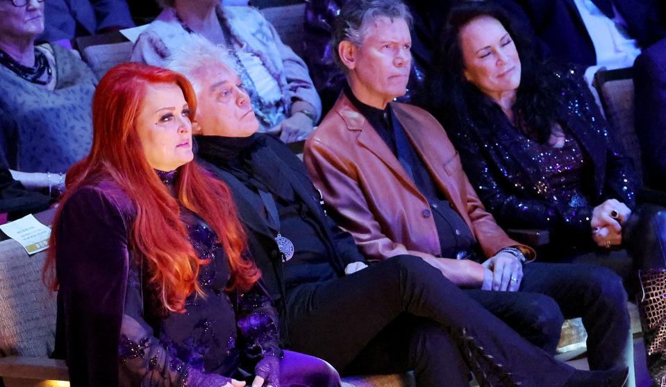 Inductee Wynonna Judd, Marty Stuart, Randy Travis and Mary Davis attend the class of 2021 medallion ceremony at Country Music Hall of Fame and Museum on May 01, 2022 in Nashville, Tennessee. (Photo by Terry Wyatt/Getty Images for Country Music Hall of Fame and Museum) - Credit: Terry Wyatt for Country Music H