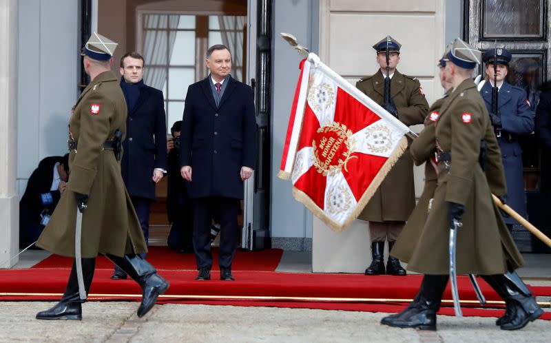 French President Macron visits Poland