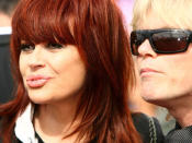 Chrissy Amphlett and The Divinyls bandmate Mark McEntee arrive on the red carpet at the 2007 ARIA Awards.