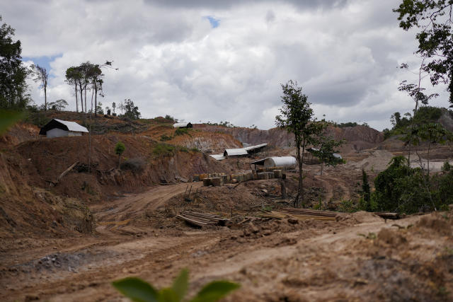 A view of the Tassawini gold mining operation in Chinese Landing, Guyana, Monday, April 17, 2023. Gold represents roughly 15% of Guyana’s economic output. (AP Photo/Matias Delacroix)