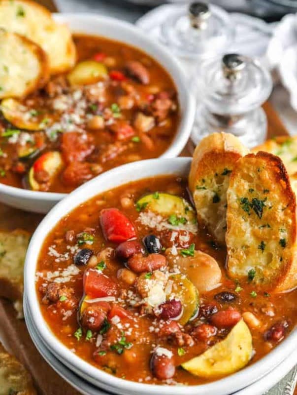 <p>Spend With Pennies</p><p>Slow-cooked bean soup kissed with Italian seasoning is a beautiful thing. </p><p><strong>Get the recipe: <a href="https://www.spendwithpennies.com/crock-pot-italian-bean-soup/" rel="nofollow noopener" target="_blank" data-ylk="slk:Crock Pot Italian Bean Soup;elm:context_link;itc:0;sec:content-canvas" class="link ">Crock Pot Italian Bean Soup</a></strong></p>