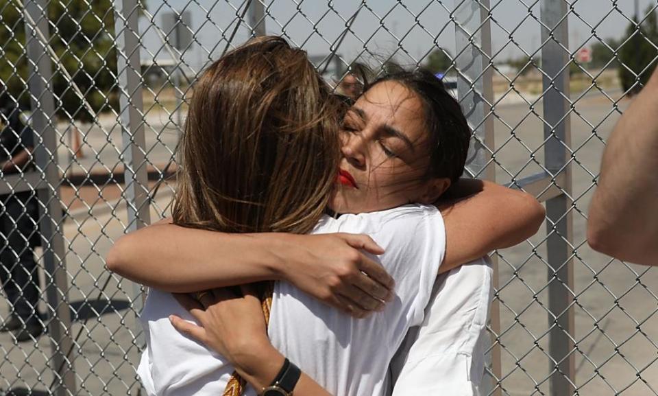 Alexandria Ocasio-Cortez in Tornillo, Texas, this month during a protest against the separation of migrant children from their parents.