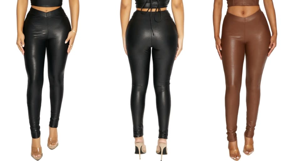 Naked Wardrobe Drip V High Waist Faux Leather Leggings - Nordstrom, $44 (originally $68)