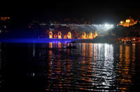 A view of illuminated Oberoi Udaivilas hotel, the venue for pre-wedding celebrations of Isha Ambani, daughter of the Chairman of Reliance Industries Mukesh Ambani, is seen in Udaipur, in the desert state of Rajasthan, India, December 8, 2018. REUTERS/Amit Dave