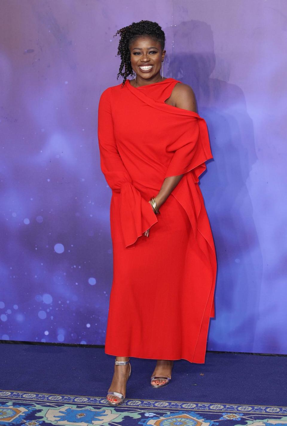 clara amfo, disney's aladdin movie premiere in london