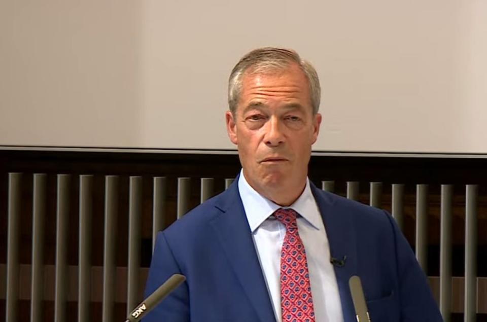 Nigel Farage outlined his desire to make changes to the party during his speech (Sky News)