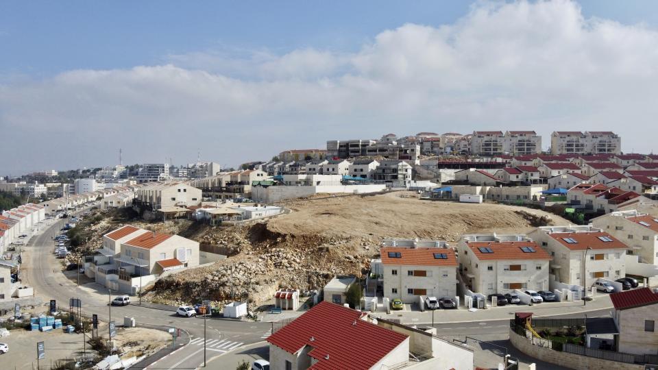 A view overlooks the Jewish West Bank settlement of Ari'el, Tuesday, Jan. 28, 2020. President Donald Trump is set to unveil his administration's much-anticipated Mideast peace plan in the latest American venture to resolve the Israeli-Palestinian conflict. (AP Photo/Ariel Schalit)