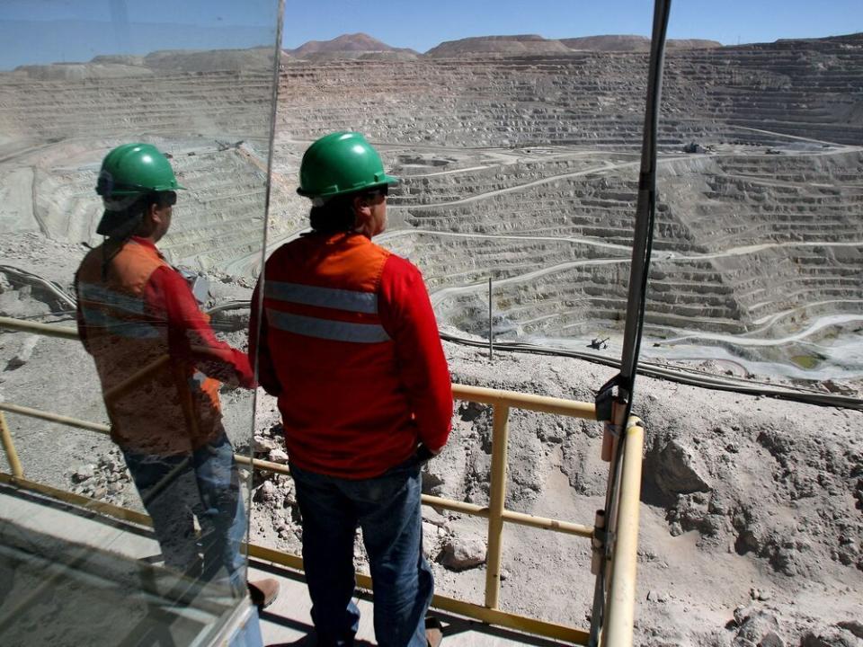  Workers at the world’s biggest copper mine in Chile, in 2008.