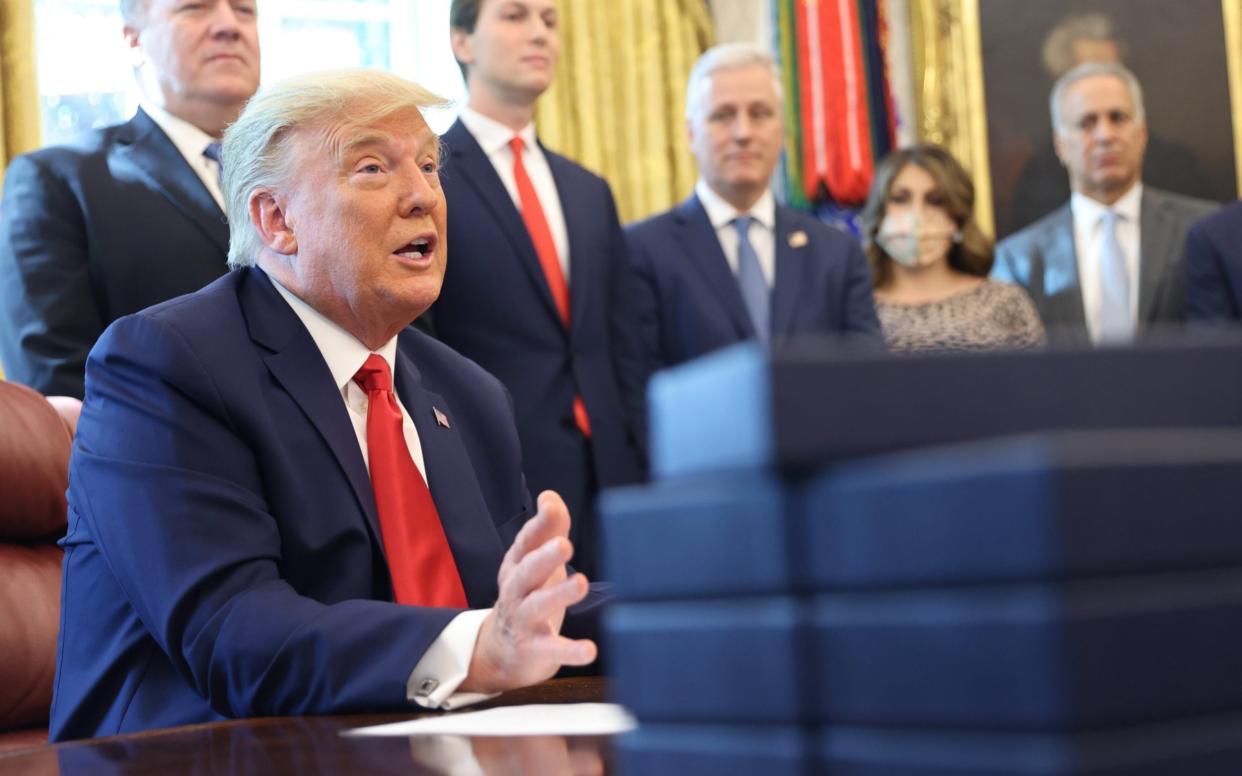 U.S. President Donald Trump speaks about a Sudan-Israel peace agreement, in the Oval Office  - Getty/ Will McNamee