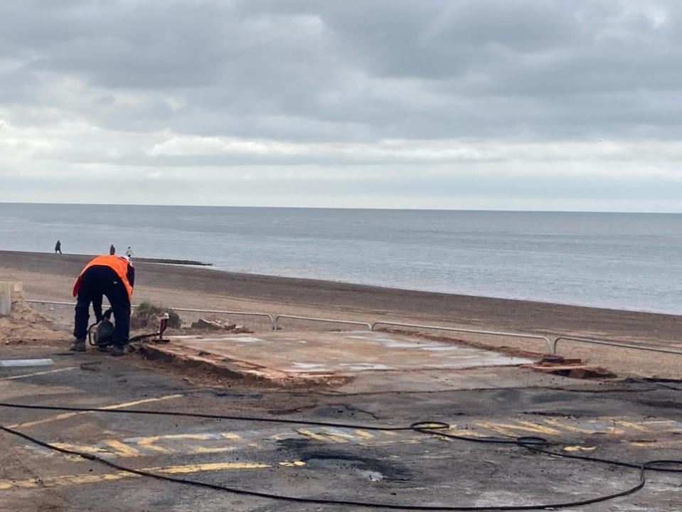 Exmouth Journal: What the site looked like on Friday (April 19)