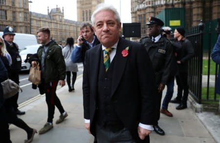 FILE PHOTO: Speaker of the House of Commons John Bercow leaves a service of Remmemberance in Westminster, London, Britain, November 6, 2018. REUTERS/Simon Dawson