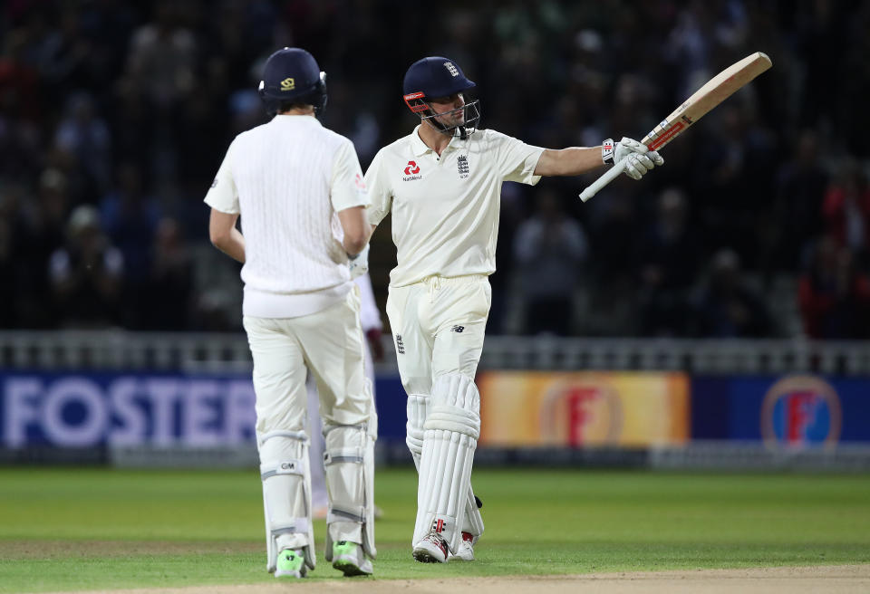 <p>Cook marked the first day/night Test match in this country with another double-hundred, this time against the West Indies. (Getty Images) </p>