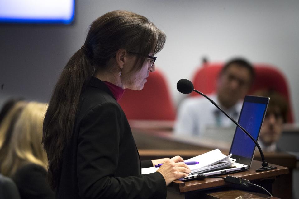 Sandy Bahr speaks during a hearing on HB 2540, Jan. 29, 2019, in the Arizona House of Representatives Committee on Natural Resources, Energy and Water at the Arizona state Capitol.