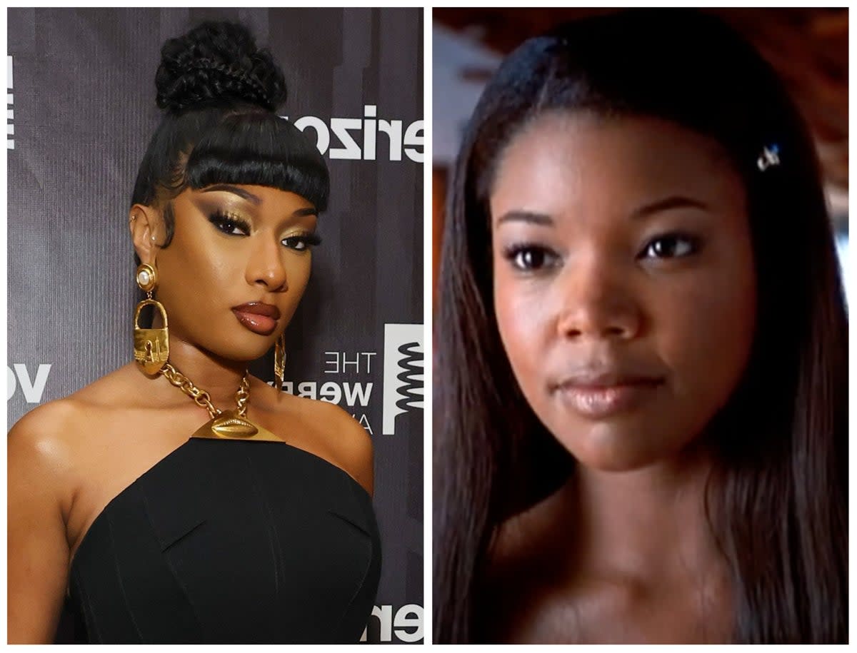 Megan Thee Stallion and Gabrielle Union (Getty/Universal Pictures (Youtube))