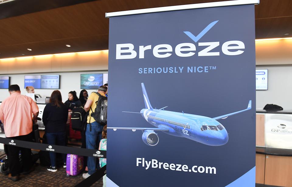 Breeze Airways made its Greenville-Spartanburg International Airport (GSP) based Inaugural Flight at the airport on May 3, 2024. This is the bag check for the airline.