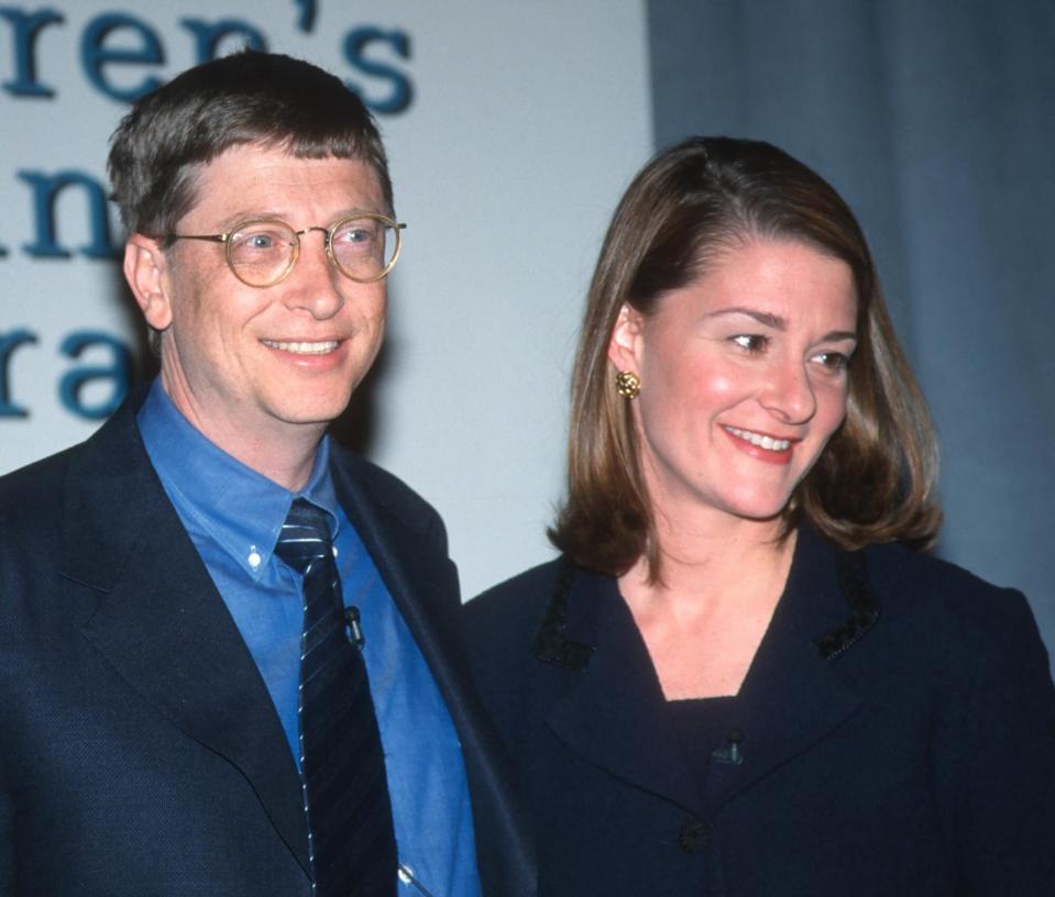 Bill Gates and Melinda Gates at The Waldorf-Astoria Hotel in New York City on December 2, 1998