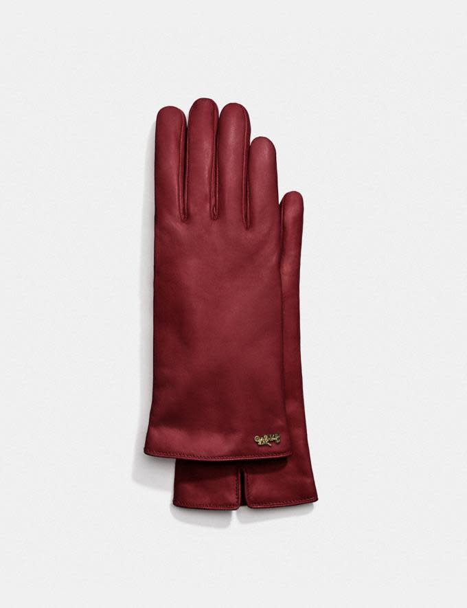 Horse And Carriage Leather Tech Gloves, Coach, $74 (originally $175)