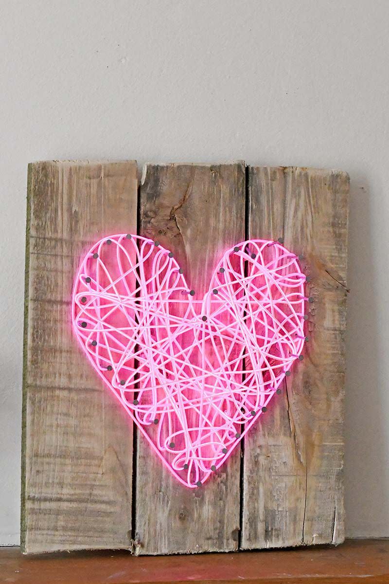 neon heart sign valentines day decor