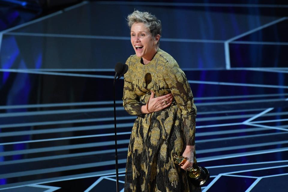 Frances McDormand's second best-actress Oscar was swiped from a table after the show.